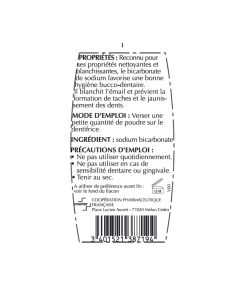 BICARBONATE DE SODIUM POUDREUSE 75 G