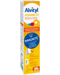 Alvityl - Vitamine D3, goût banane - Spray sublingual absorption optimale - Dès 3 ans - 10mL