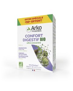 ARKOFLUIDES Confort digestif BIO  OFFRE SPÉCIALE + 50% OFFERT 30 ampoules