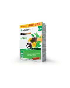 ARKOFLUIDES DÉTOX BIO 30 ampoules  OFFRE SPÉCIALE + 50% OFFERT