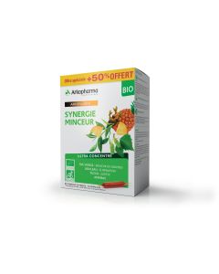 ARKOFLUIDES SYNERGIE MINCEUR BIO 30 ampoules  OFFRE SPÉCIALE + 50% OFFERT