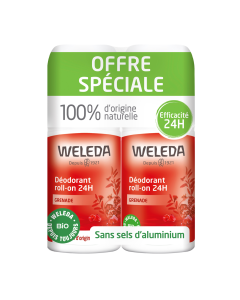Duo Déodorant roll-on 24H Grenade - 2x50 ml