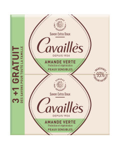 SAVON SURGRAS EXTRA DOUX AMANDE VERTE lot de 3x250gr + 1 Gratuit