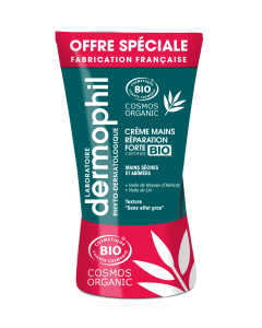 DERMOPHIL LOT DE 2 CREME MAINS REPARATION FORTE BIO 