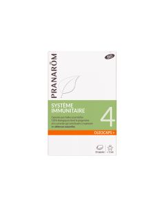 Pranarom - Oléocaps + 4 - Système Immunitaire - Aux Huiles Essentielles Ciblées - Eucalyptus Radié, Citron, Gingembre, Giroflier & Sarriette - 100% Naturelle Et Bio - HECT - 30 Capsules Prédosées