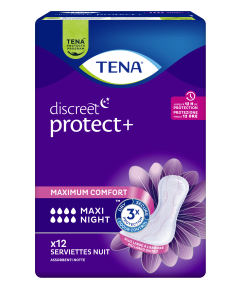 Serviettes TENA Discreet Protect+ Maxi Night x12