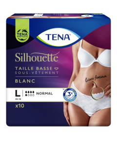 TENA Silhouette Normal Blanc | Sous-vêtement absorbant Taille basse