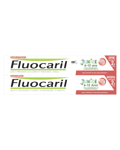 Fluocaril Junior, Dentifrice 6-12ans, Fruits Rouges, 2x75ml