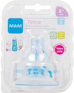 Tétine anatomique - Débit X - Rapide et Liquide épais - Silicone X2