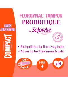 FLORGYNAL TAMPON PROBIOTIQUE AVEC APPLICATEUR COMPACT MINI BOITE DE 9