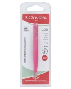 3CLAVELES PINCE A EPILER BIAIS BLEUE 9CM