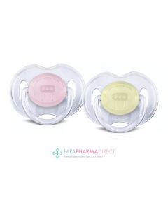 AVENT SUCETTE SILICONE TRANSPARENTE 0/6MOIS X2