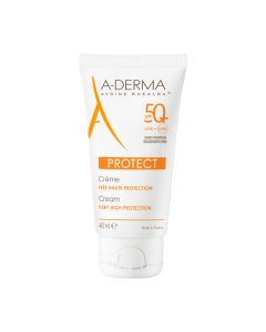 A-Derma - Protect - Crème solaire visage très haute protection SPF50+ sans parfum peaux fragiles 40 ml