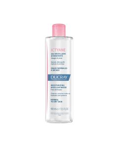 Ducray - Ictyane - Eau micellaire hydratante nettoyante peau sèche visage 400 ml