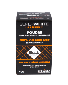 SUPERWHITE BLACK POUDRE DENTAIRE CHARBON ACTIF