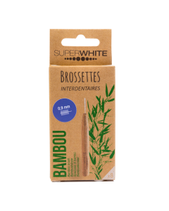 SUPERWHITE 8 BROSSETTES INTERDENTAIRE BAMBOU 0,8 MM