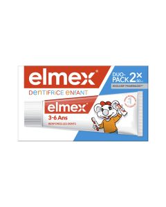 Dentifrice elmex® Enfant 3-6 ans contenant 1 000 ppm de fluor Duo 2x50mL