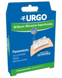 URGO BRULURES PANSEMENT GRAND FORMAT X4