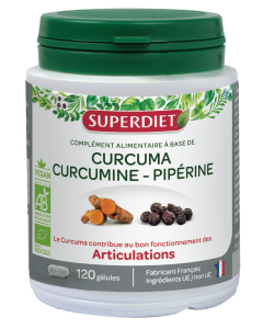 CURCUMA CURCUMINE PIPERINE BIO - 120 gélules