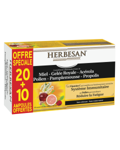 Herbesan Miel GR Acé Pollen Pamp Prop - 20x15ML +50% Offert