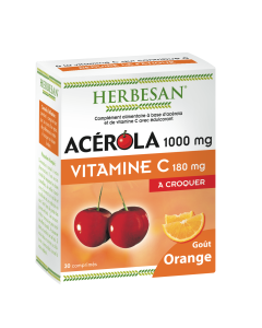 HERBESAN ACEROLA 1000 goût Orange - 30 comprimés à croquer