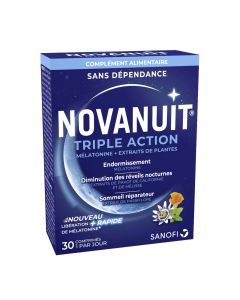 NOVANUIT TRIPLE ACTION - Complément Alimentaire - Sommeil - 30 comprimés