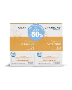 Vitamine d3 10µg granions 60 gélules -50% sur le 2 ème