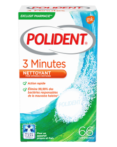 POLIDENT NETTOYANT 3 MINUTES X 66 CPS