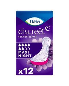 Serviettes TENA Discreet Protect+ Maxi Night x12