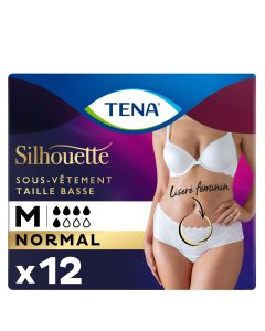 TENA Silhouette normal taille basse blanc M x12