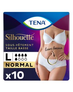 TENA Silhouette normal taille basse blanc L x10