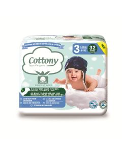 COTTONY COUCHES BEBE T3 ( 4-9 Kg)-paquet 32 couches