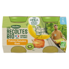 BLEDINA LES RECOLTES BIO POTS Pommes Bananes Kiwis 2x130g Dès 6 mois