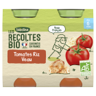 BLEDINA LES RECOLTES BIO Tomates Riz Veau 2x200g Dès 6 Mois