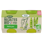 BLEDINA LES RECOLTES BIO Petits Pois 2x130g Dès 4/6 Mois