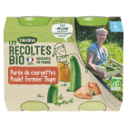 BLEDINA LES RECOLTES BIO Purée de Courgettes Poulet Fermier Thym 2x200g Dès 6 Mois