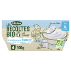 BLEDINA LES RECOLTES BIO BRASSE Saveur Nature sans sucre ajouté 4x100g Dès 6 Mois