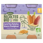 BLEDINA LES RECOLTES BIO Pots Carottes Patates Douces Boulghour