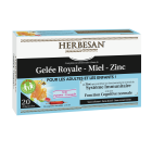 HERBESAN GELEE ROYALE 400MG + MIEL + ZINC - 20 ampoules de 10ml