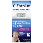 Test d&#039;Ovulation Clearblue Digital Avec Lecture Deux Hormones 10 Tests