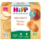 100% FRUITS POMMES ABRICOTS BIO COUPELLES 4X100G - DÈS 4/6 MOIS