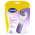 Scholl Râpe Pieds Electrique Rouleau 2 en 1 Exfoliant et Lissant et Piles Incluses