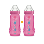 Biberon Easy Active / 2ème âge Coloré - 330ml - Fille - Tétine Débit X X2