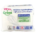 LOVE GREEN SERVIETTE HYPOALLERGENIQUE 10