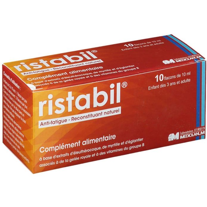 RISTABIL anti-fatigue reconstituant naturel 10 flacons 10 ml