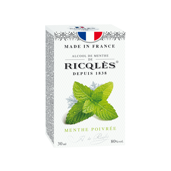 Ricqles Alcool de menthe flacon de poche de 30 ml
